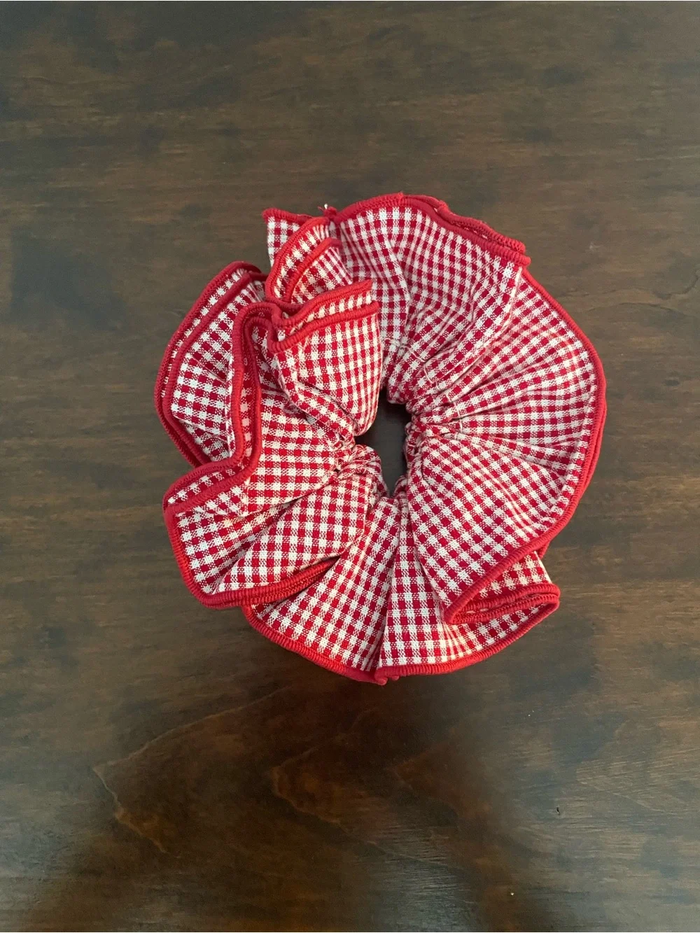 Sézane Gingham Scrunchie, Red, NWT - Picture 1 of 2